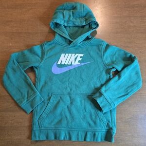 Nike Green Sweatshirt with Hood and Logo